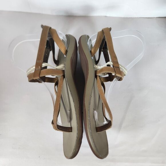 Chaco Bronze‎ Maya li Leather Slingback Thong Sandals Java Brown Women's 8 - Picture 2 of 10